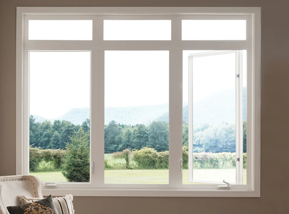 open casement window with trees outside