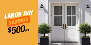$500 Off (Labor Day) door install article promo