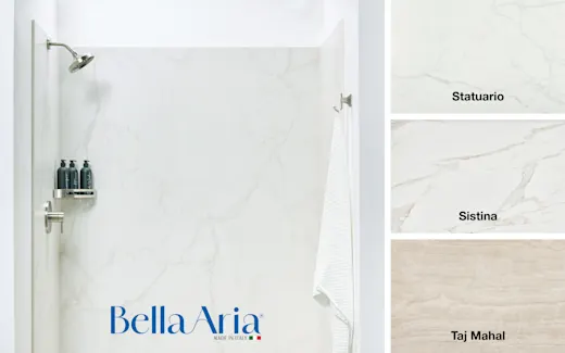 Bella Aria Current Offers section with color samples