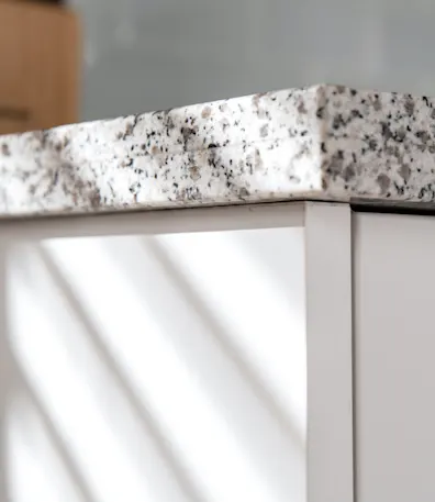 a gray solid surface countertop