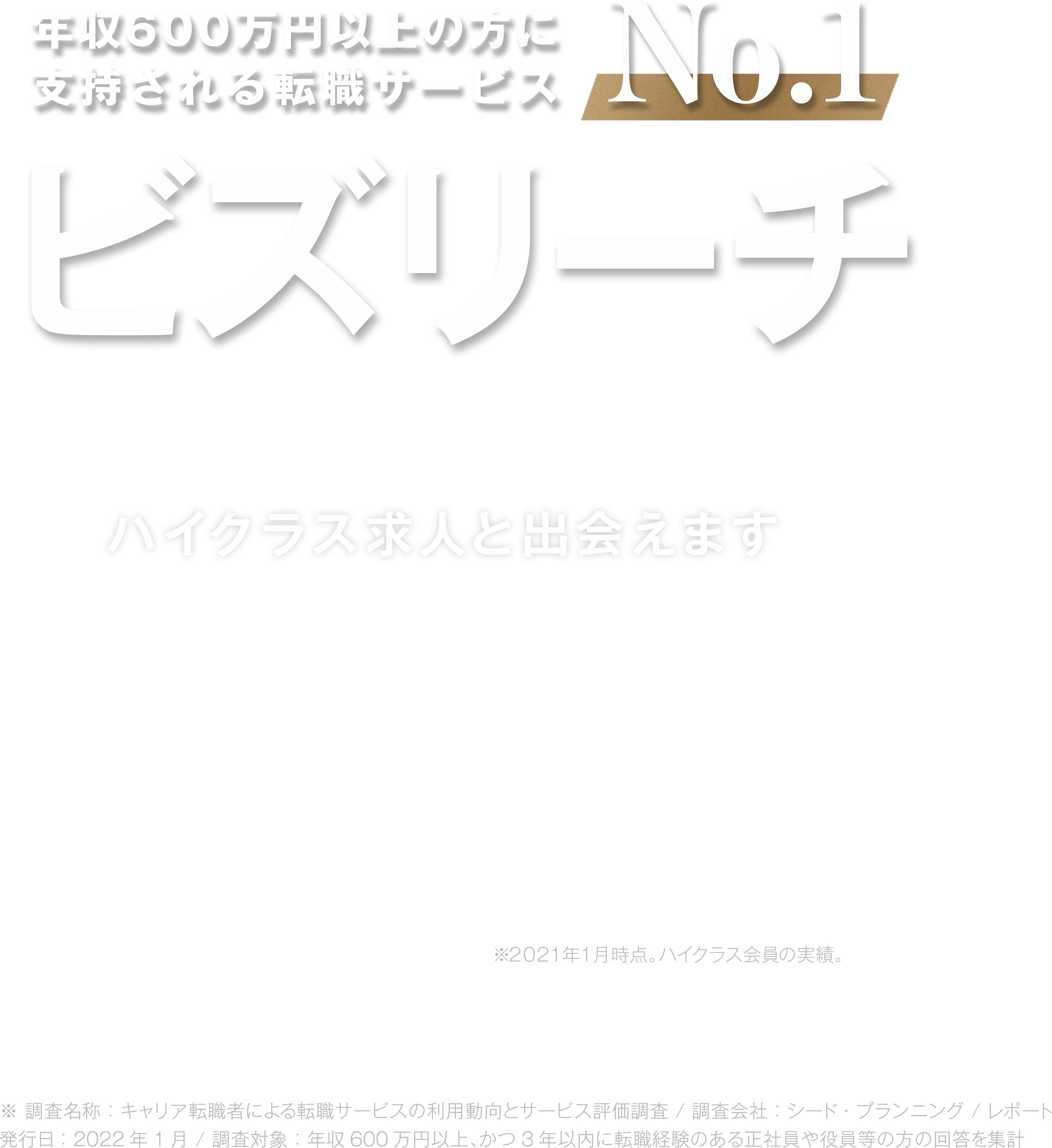 年収600万円以上の方に支持される転職サービスNO.1　ビズリーチ