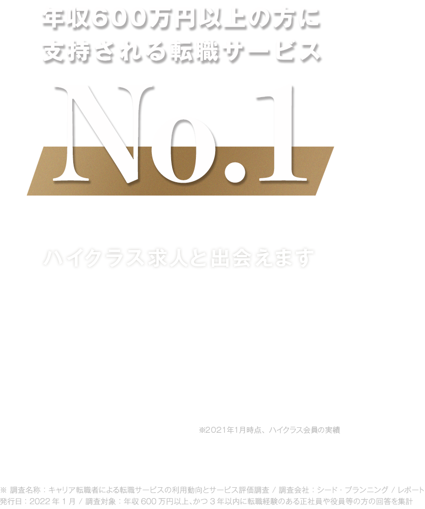 年収600万円以上の方に支持される転職サービスNO.1