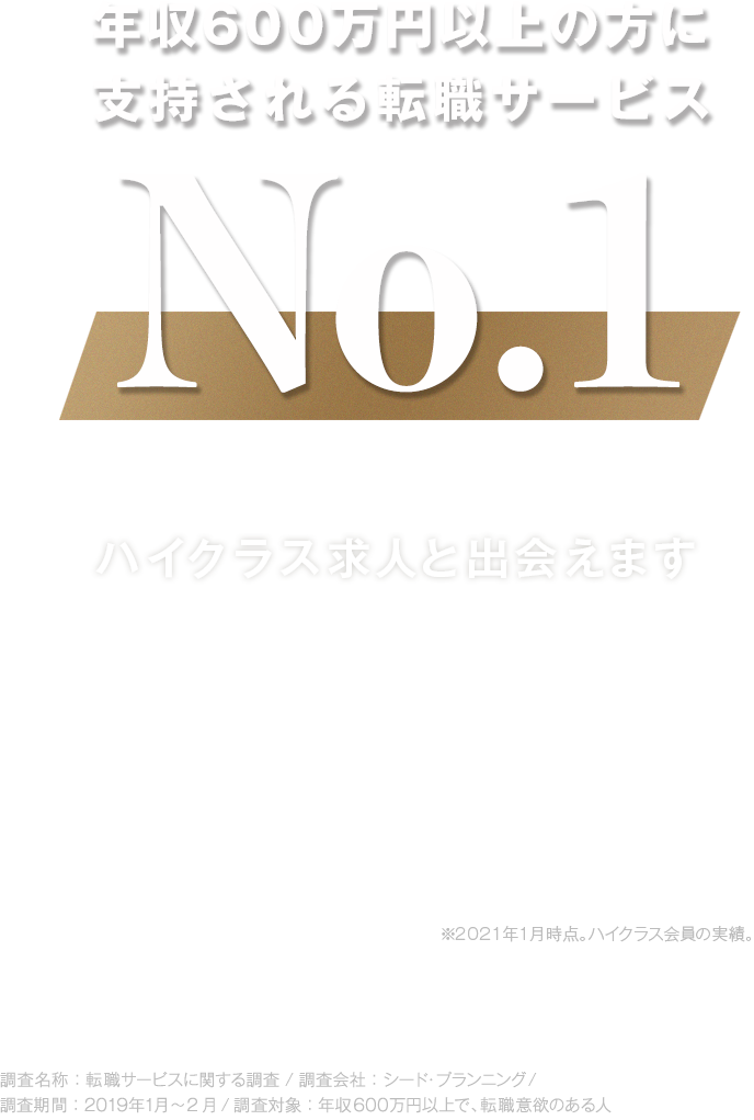 年収600万円以上の方に支持される転職サービスNO.1