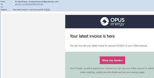 Opus Energy - Fraudulent email alert [Genuine]