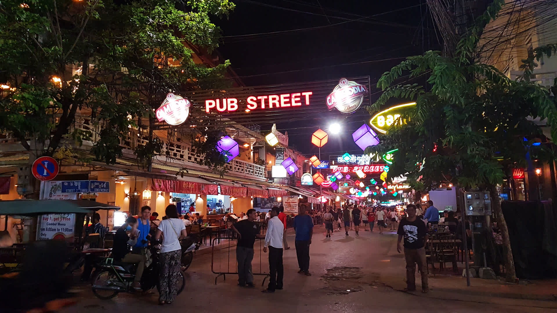Pub Street in Siem Reap. A long road teeming with bars and restaurants.