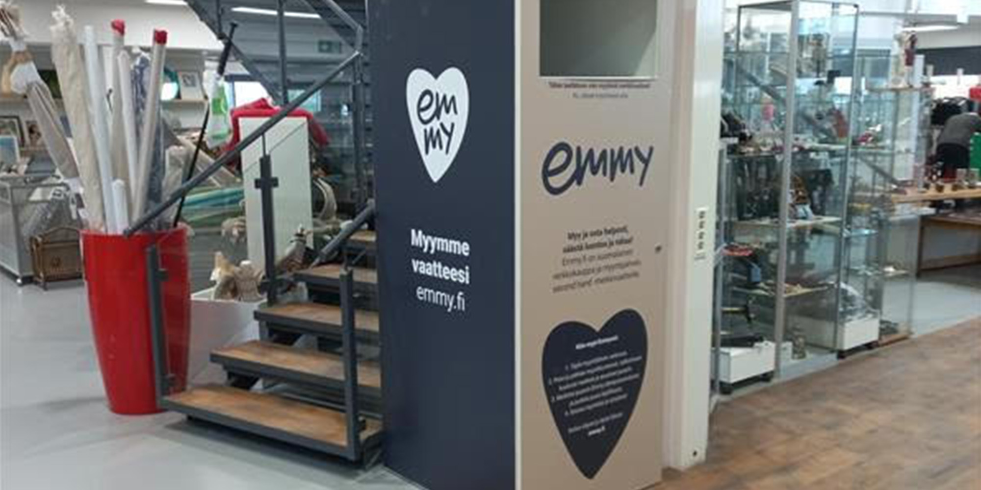 Emmy-myyntiboxit Kierrätyskeskuksen Espoon myymälöihin
