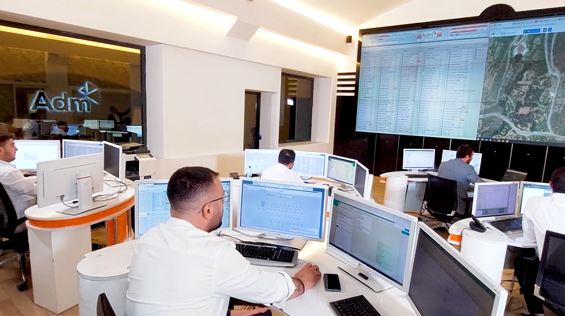 The Adm Elektrik distribution control centre, where network performance and losses are monitored across the service area.