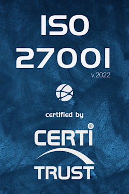 ## ISO 27001 certified

- International standard for information systems 
security
- Certifies data security management
- Cyber-attacks risks at its lowest
- High-quality protection for a better trust
