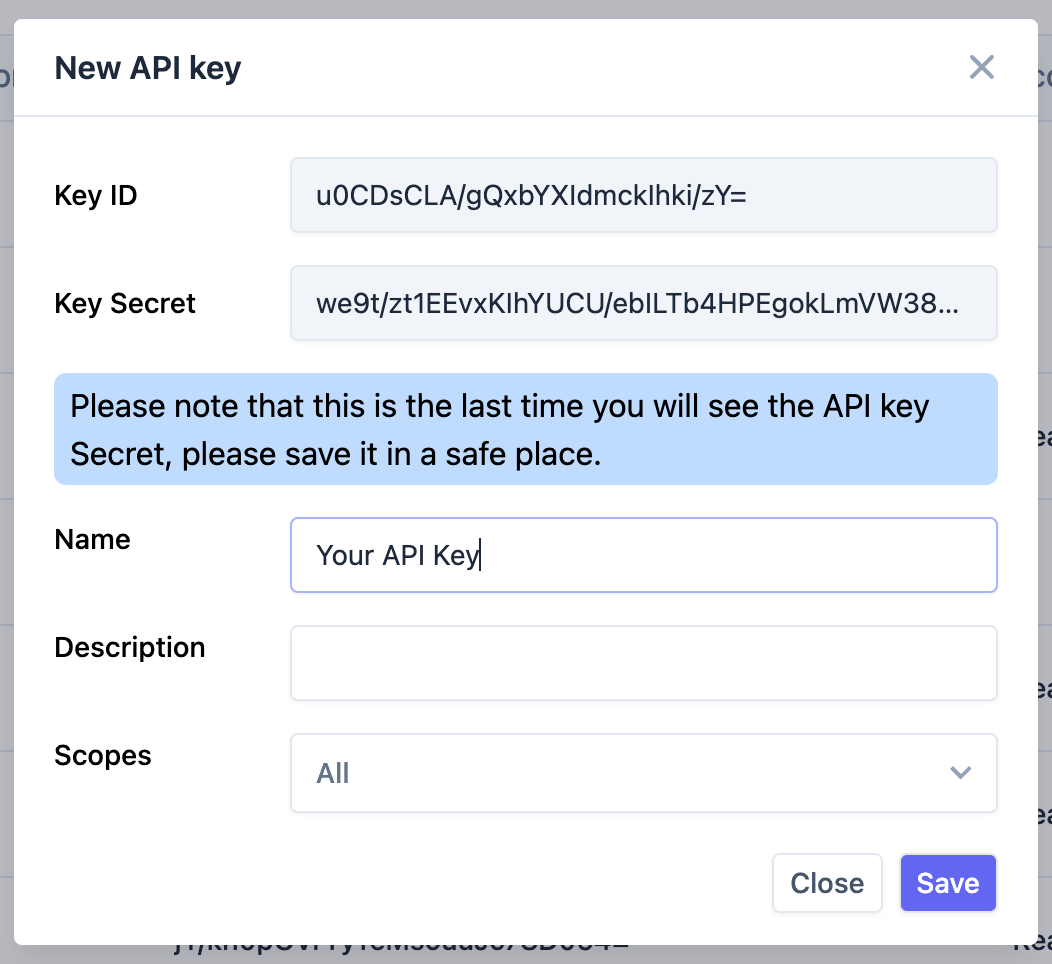 Leexi new API key