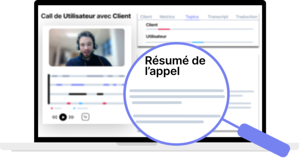 ## Augmentez votre productivité
- Simplifiez votre [travail](https://www.leexi.ai/fr/ai-meeting/metiers-ai-meeting/)
 avec l'automatisation des tâches telles que la prise de notes et obtenez des résumés automatiques de vos appels et visioconférences.
- Concentrez-vous sur le contenu de vos appels et boostez la productivité de vos réunions grâce à cette solution pratique.
