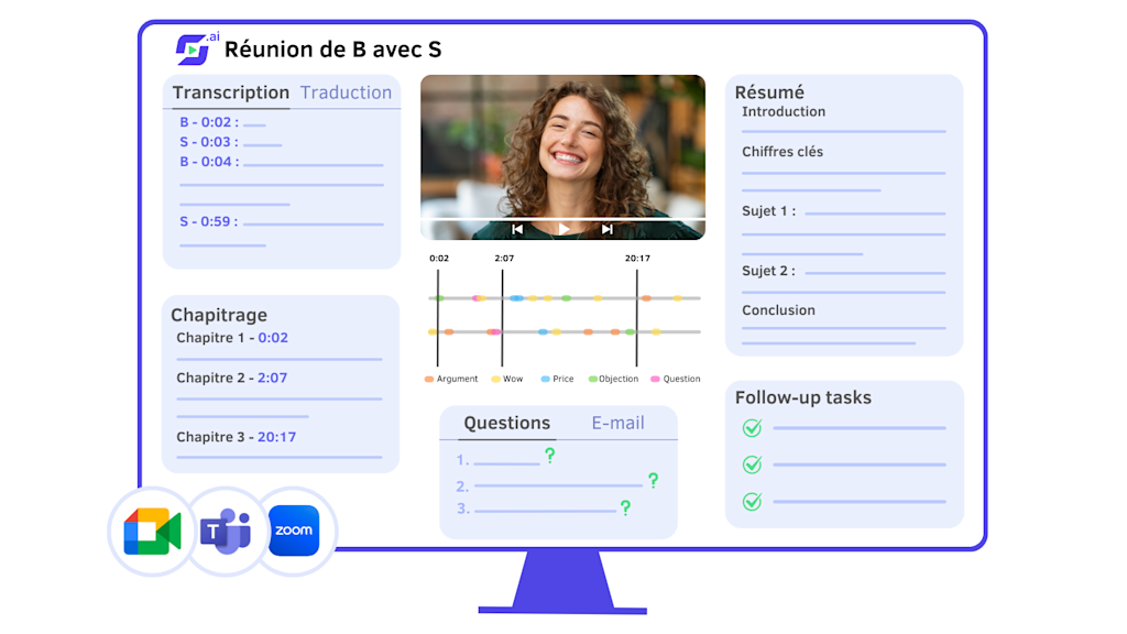 Leexi prend les notes de vos réunions et appels téléphoniques pour vous