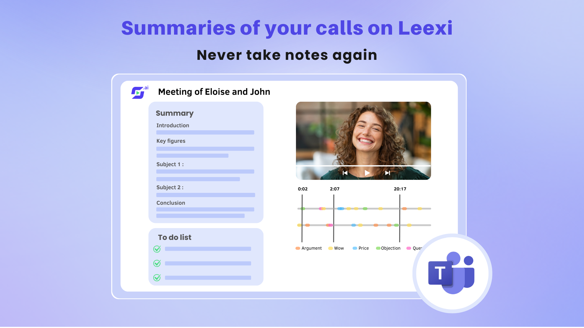 Summaries of your calls with Leexi 