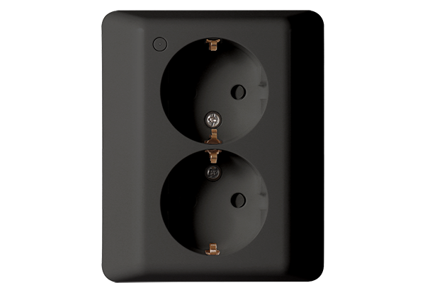 Power Socket Semi Flush Black 600x400