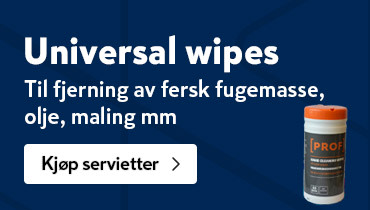 Antibakteriell wipes til fjerning av fersk fugemasse, olje, maling mm.