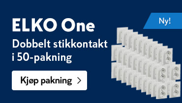 ELKO One jordet dobbel stikkontakt i 50-pakning