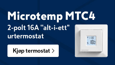 Microtemp MTC4 er en 2-polt 16A "alt-i-ett" urtermostat 