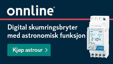 Onnline astrour - Digital skumringsbryter med astronomisk funksjon og enkel programmering