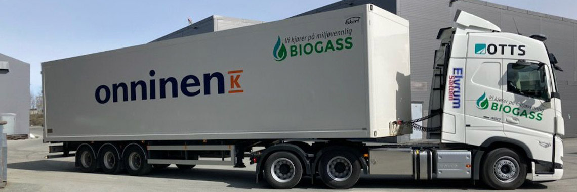 Onninen tar i bruk semitrailere på biogass | Onninen AS