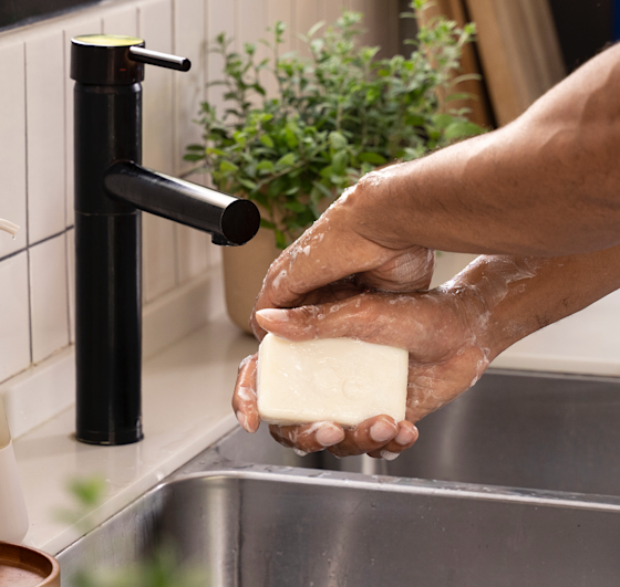 Person washing their hands
