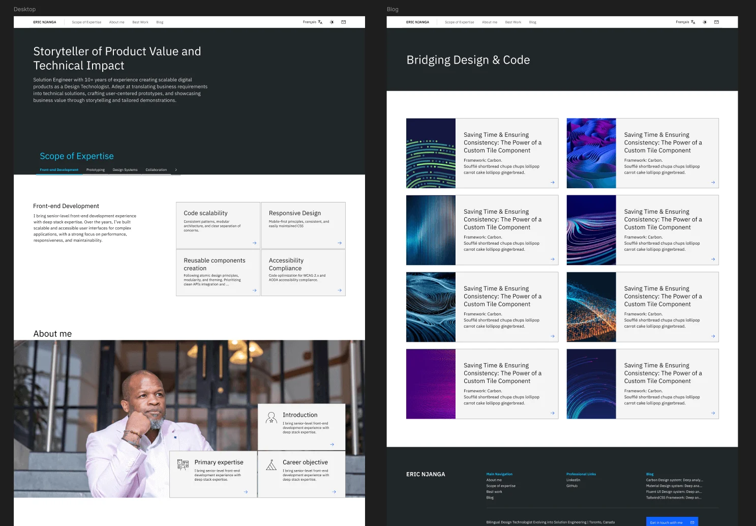 πΈ Case study 2 - Figure 1: Design prototypes depicting consistent UI patterns.