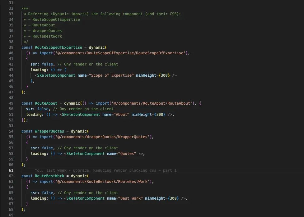 Next.js dynamic imports defer non-critical UI components and prevent their CSS from blocking the initial page render.