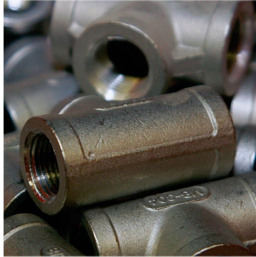 Closeup image of carbon steel fittings