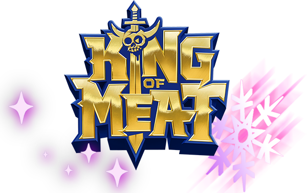King of Meat logo with pink sparkles and snowflakes