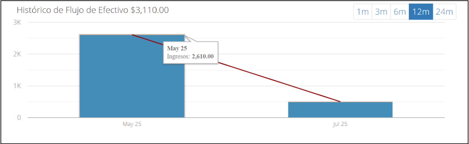 Cash flow history