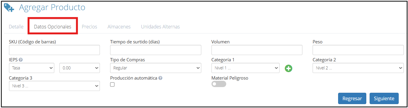 Datos opcionales 
