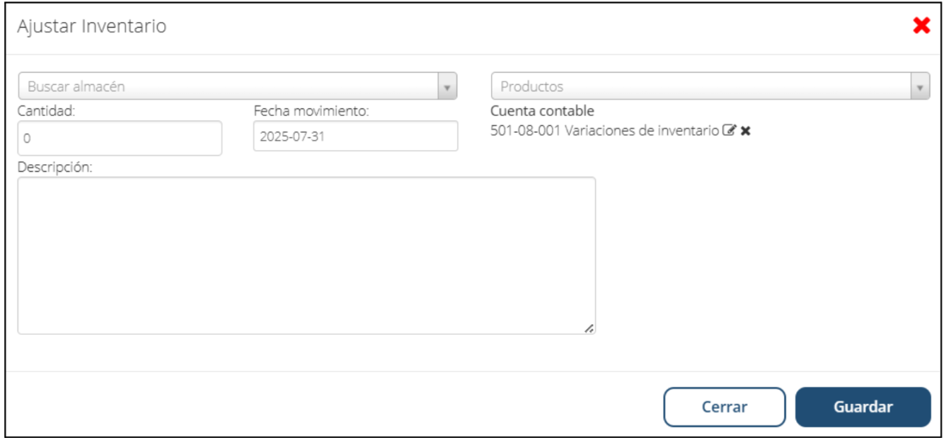 Ajuste de inventario