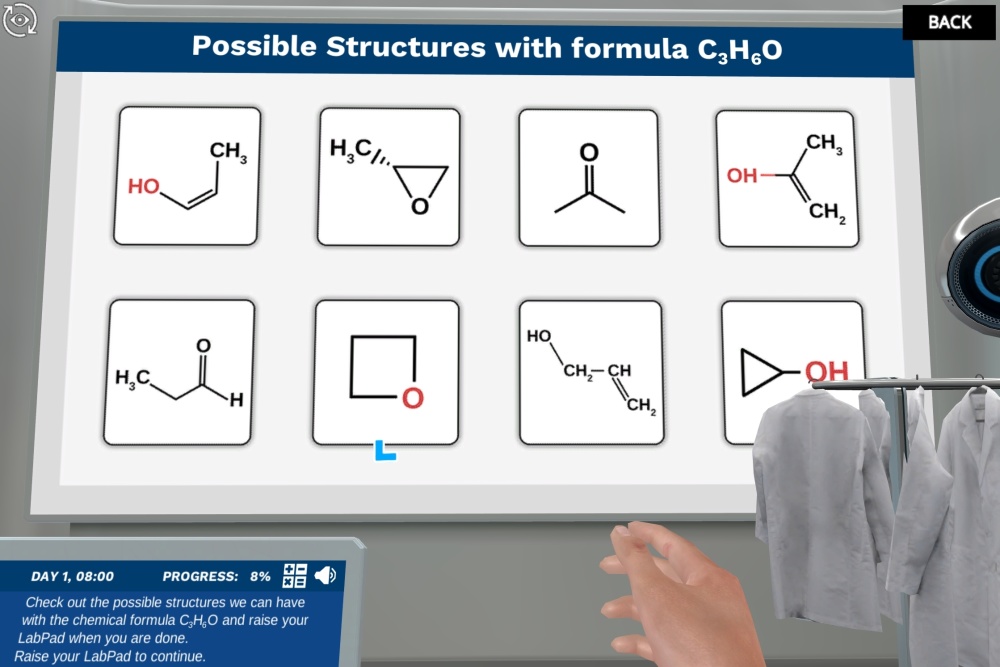 Possible structures with formula C3H6O