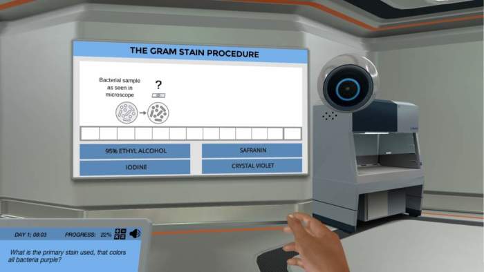 Preview of Gram Stain Procedure Screenshot 1 simulation.