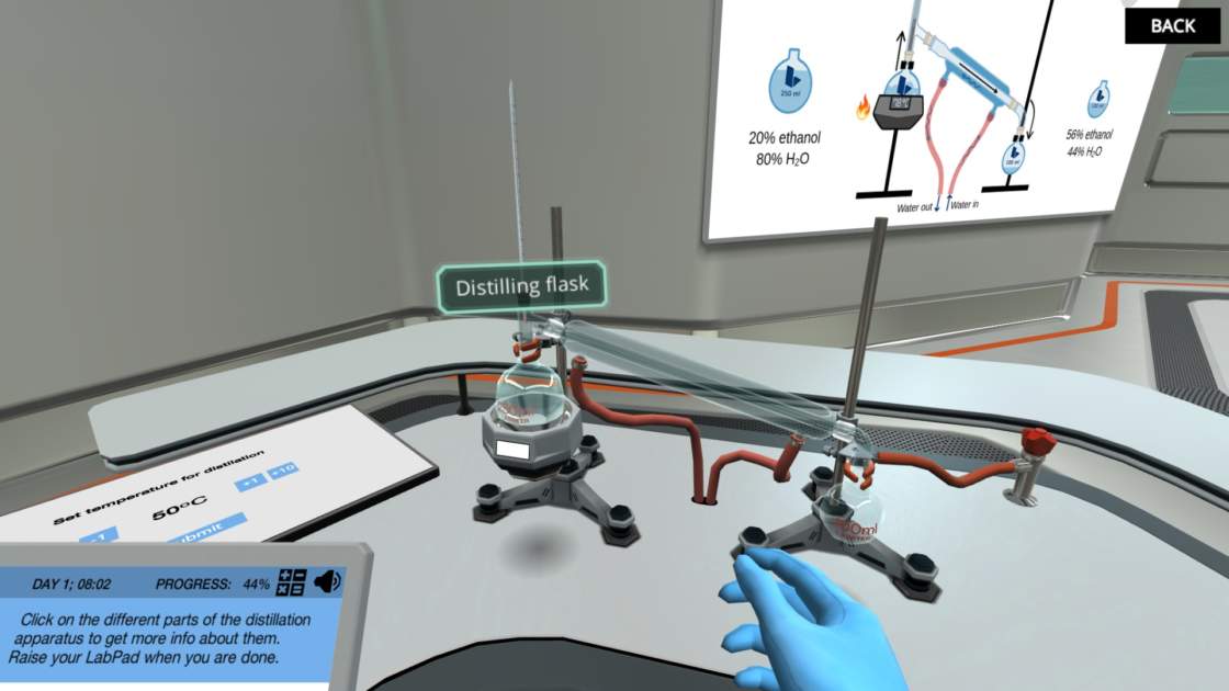 Exploring a Distillation Apparatus Virtual Lab Labster