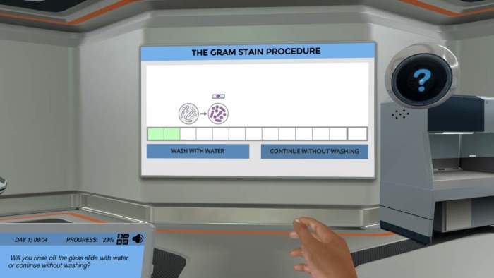 Preview of Gram Stain Procedure Screenshot 2 simulation.