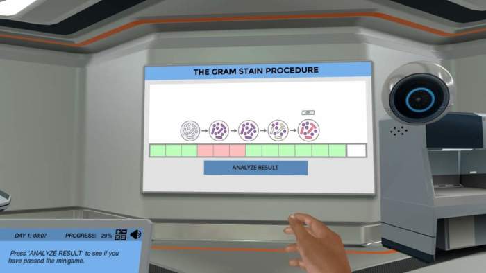 Preview of Gram Stain Procedure Screenshot 4 simulation.