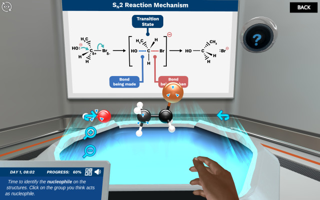 Preview of SN2 reaction mechanism simulation.