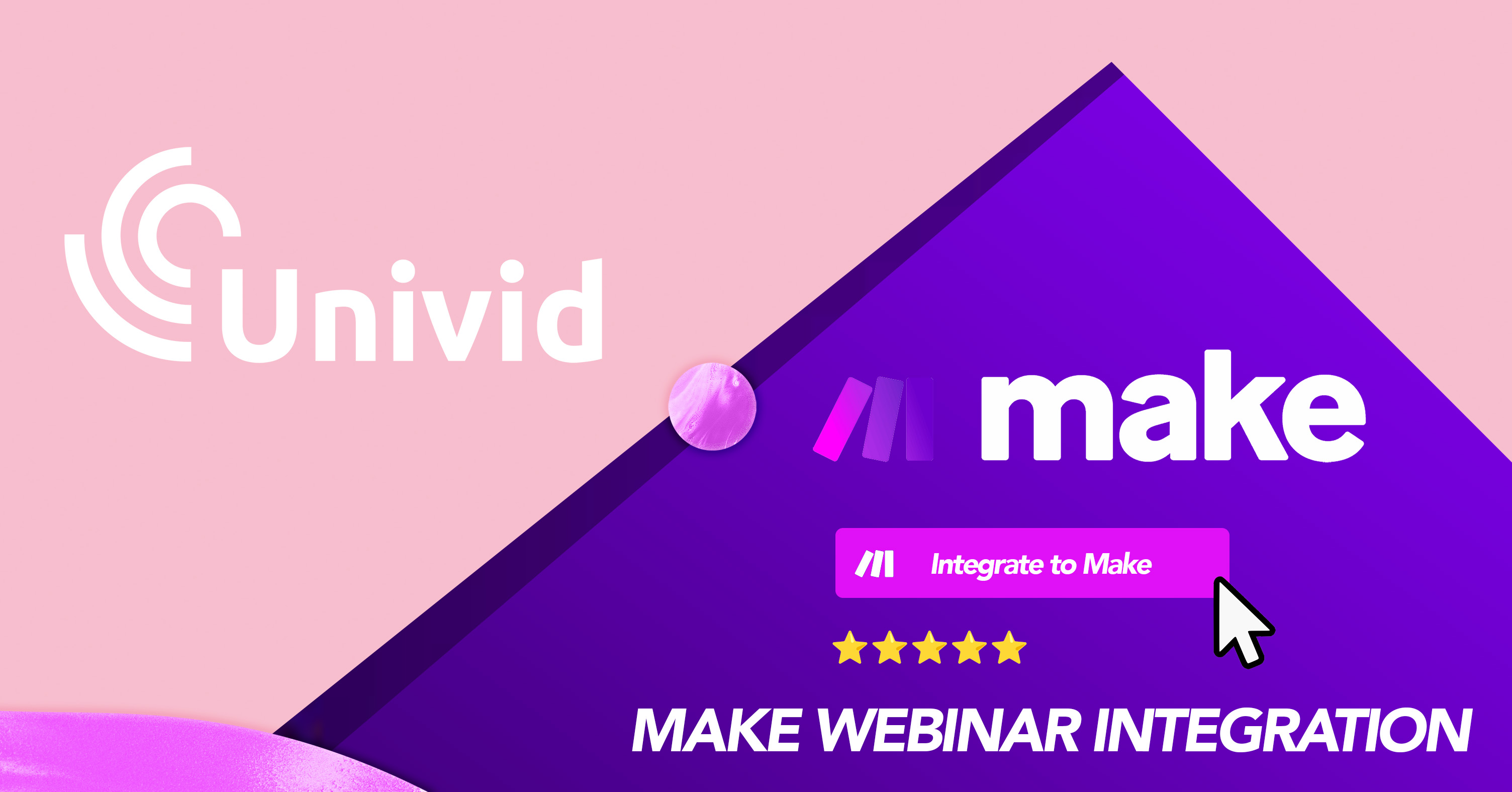 Automate your Univid webinars using the Make webinar integration. Create webinars from your own systems, and build workflows based on webinar insights. Use Make.com to connect your webinars to all your favourite apps, or build your own automation through Scenarios.