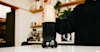 a blender maknig a Huel meal replacement shake in a kitchen