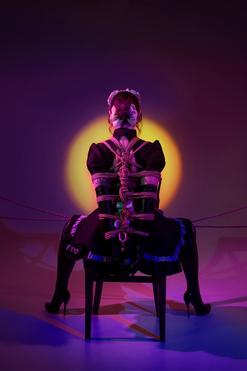 Senedy kinky French maid in shibari