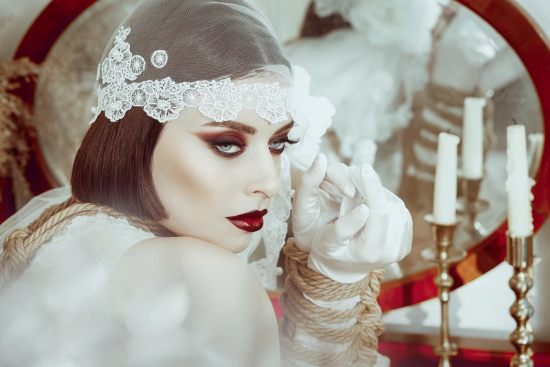 Bride in retro style of 20s - gallery image 6