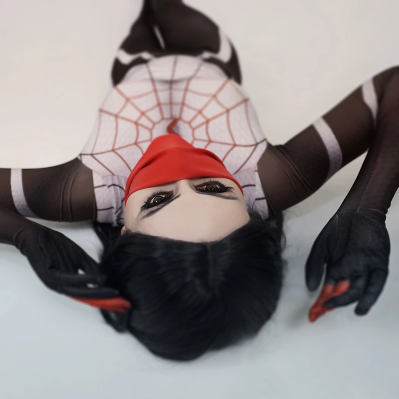 Marvel Silk cosplay shibari shooting with Lady Integra - gallery image 4