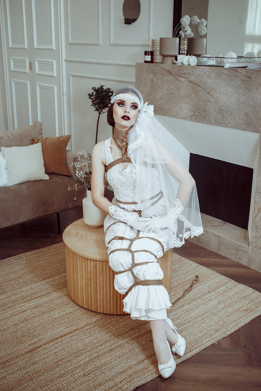 Bride in retro style of 20s - shibari by Azzky.