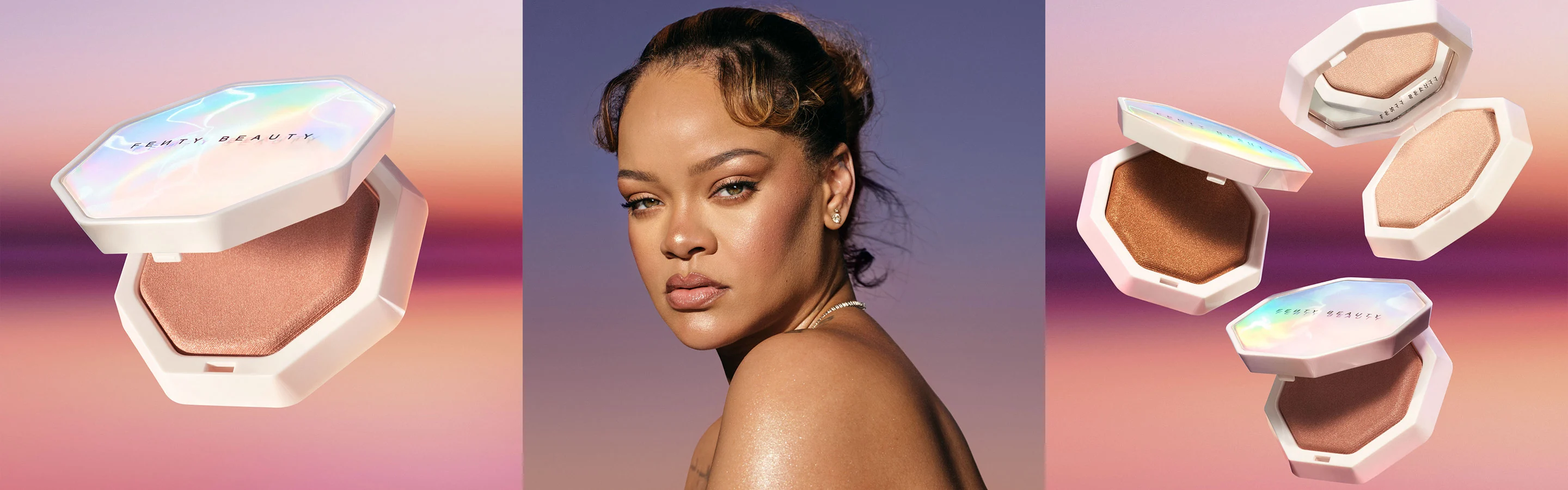 Rihanna ja Fenty Beautyn tuotteita.