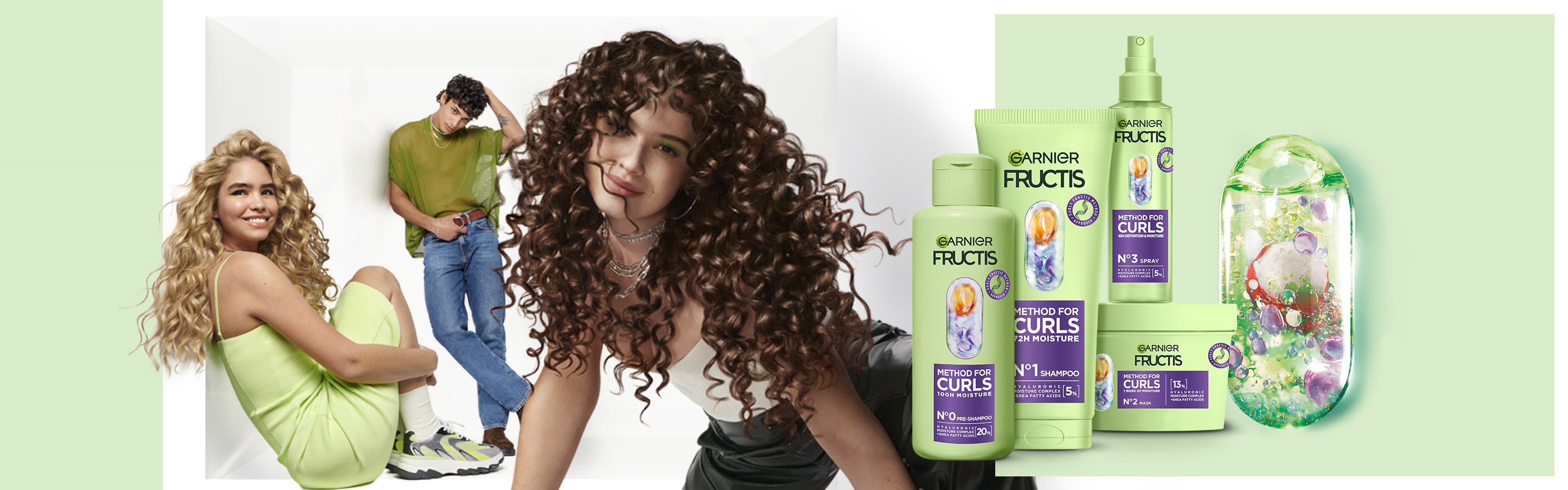 Garnier Fructis Method for Curls -sarjan neljä tuotetta