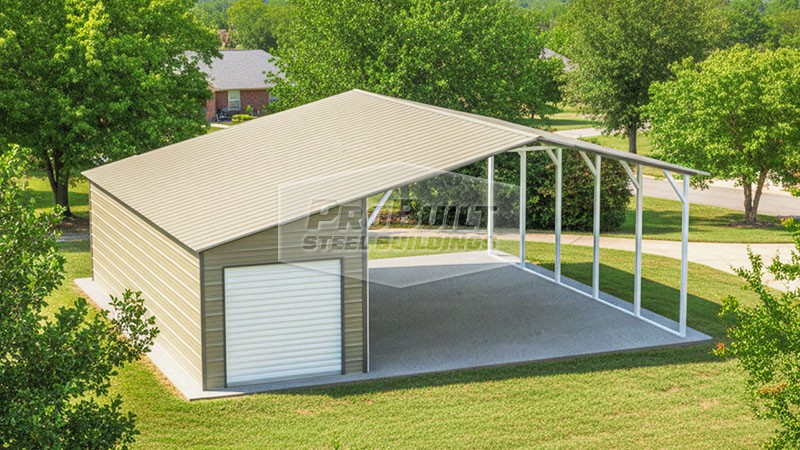 26x25 Carport With Lean To