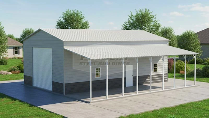 36x40 Garage with Lean-to