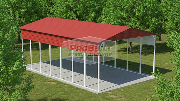 20x35 Boxed-Eave Roof Carport