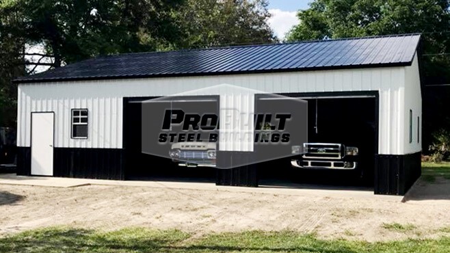 30' x 41' x 10' Vertical roof side entry double garage
