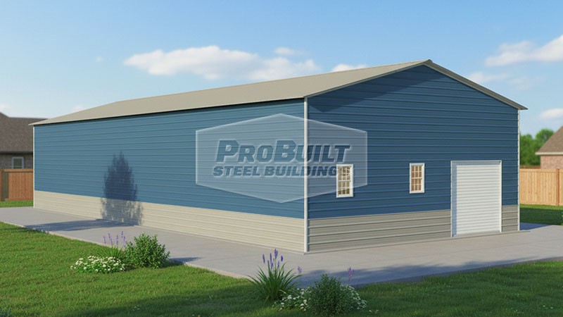 36x25 Garage with Lean-to - Probuilt Steel Buildings
