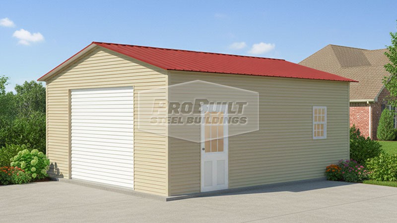 Shop 18x20 One Car Garage Online - 18x20 Metal Building for Sale